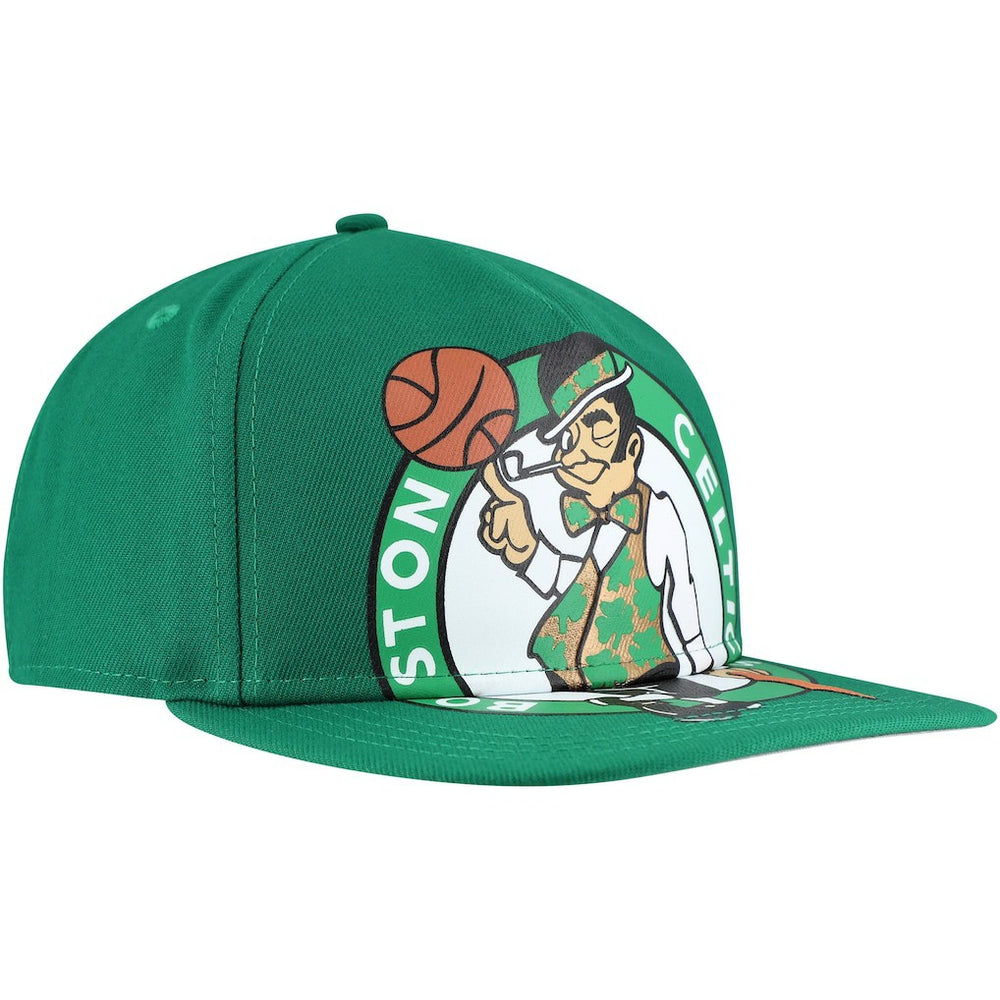Boston Celtics Oversized Puff Print Logo Golfer Snapback Hat Kelly Green - NBA