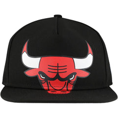 Chicago Bulls Oversized Puff Print Logo Golfer Snapback Hat Black - NBA