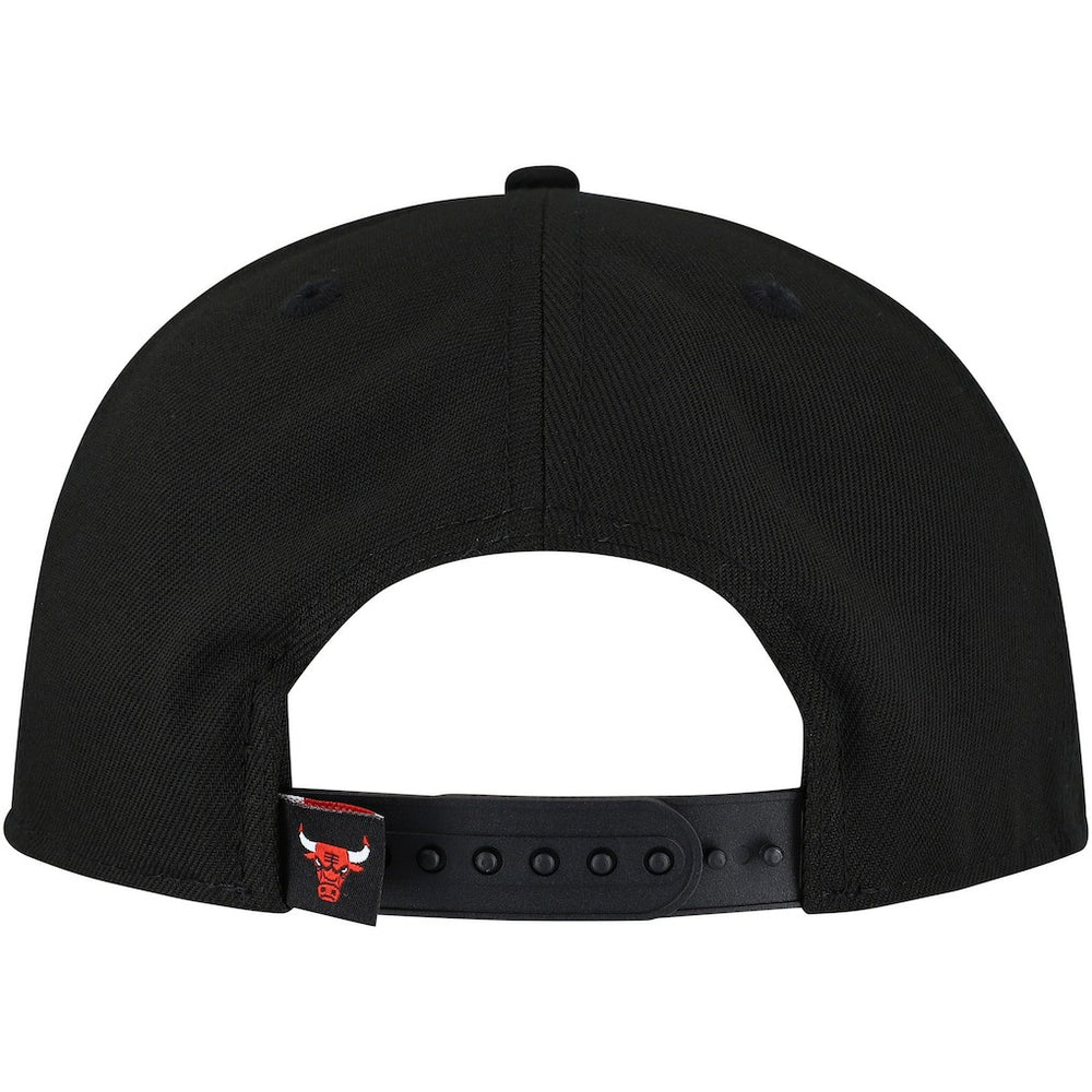 Chicago Bulls Oversized Puff Print Logo Golfer Snapback Hat Black - NBA