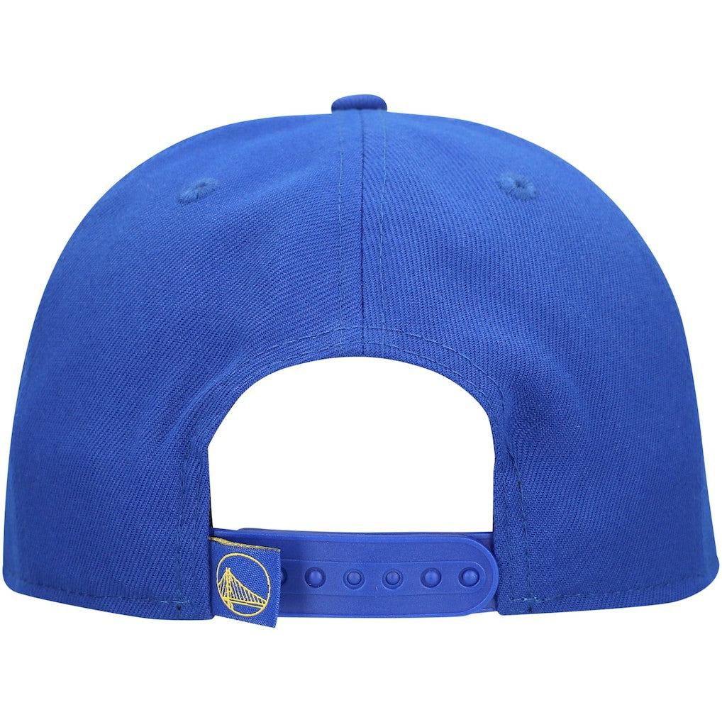 Golden State Warriors Oversized Puff Print Logo Golfer Snapback Hat Royal - NBA