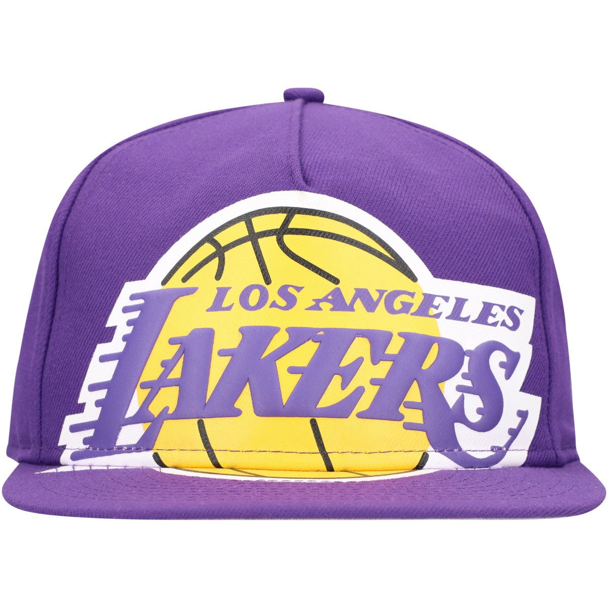 Los Angeles Lakers Oversized Puff Print Logo Golfer Snapback Hat Purple - NBA