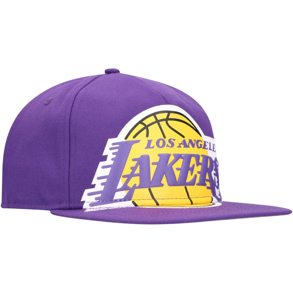 Los Angeles Lakers Oversized Puff Print Logo Golfer Snapback Hat Purple - NBA