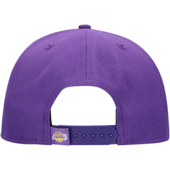 Los Angeles Lakers Oversized Puff Print Logo Golfer Snapback Hat Purple - NBA
