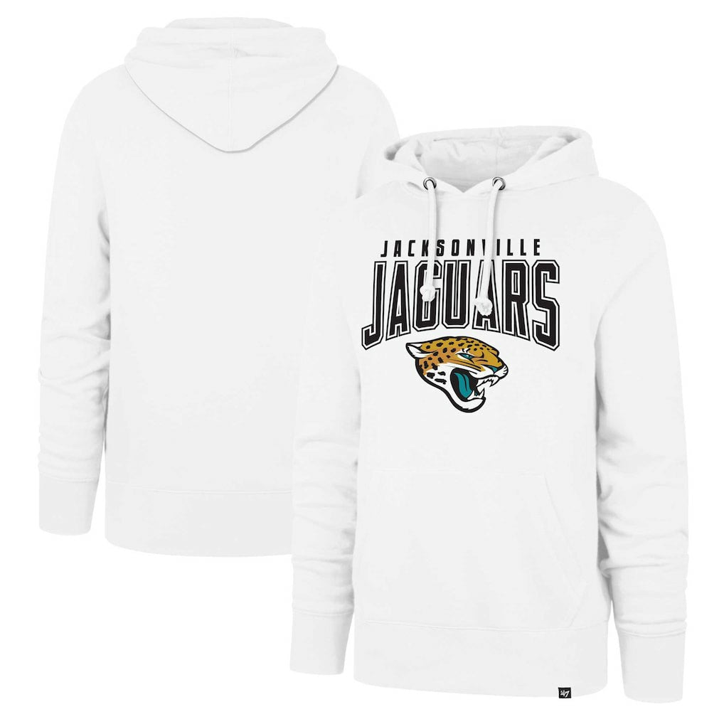 Jacksonville Jaguars '47 Elements Arch Headline Pullover Hoodie White | 47 brand