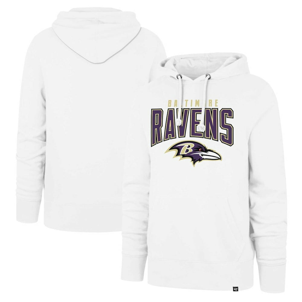 Baltimore Ravens '47 Elements Arch Headline Pullover Hoodie White | 47 brand
