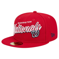 Washington Nationals New Era Script Sided 59FIFTY Fitted Hat - MLB