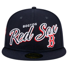 Boston Red Sox New Era Script Sided 59FIFTY Fitted Hat - MLB