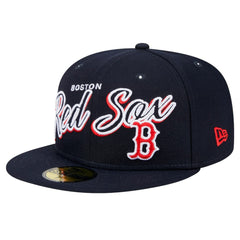 Boston Red Sox New Era Script Sided 59FIFTY Fitted Hat - MLB