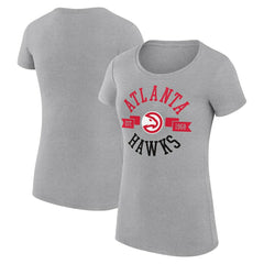 Atlanta Hawks G-III 4Her by Carl Banks Women's Super-Slim Fit Lightweight Large City Logo T-Shirt Heather Gray - NBA