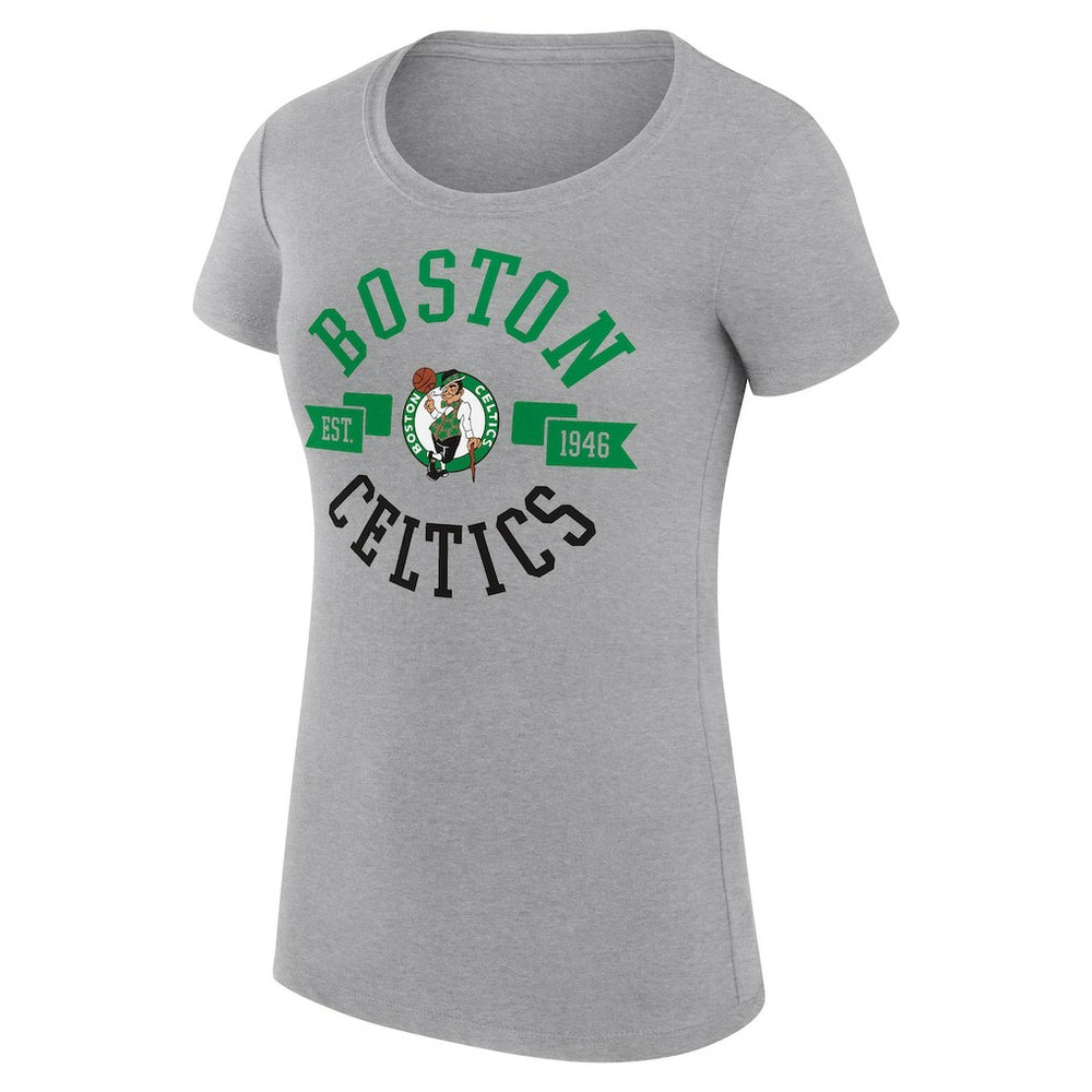 Boston Celtics G-III 4Her by Carl Banks Women's Super-Slim Fit Lightweight Large City Logo T-Shirt Heather Gray - NBA