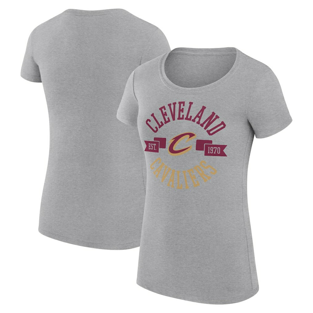 Cleveland Cavaliers G-III 4Her by Carl Banks Women's Super-Slim Fit Lightweight Large City Logo T-Shirt Heather Gray - NBA