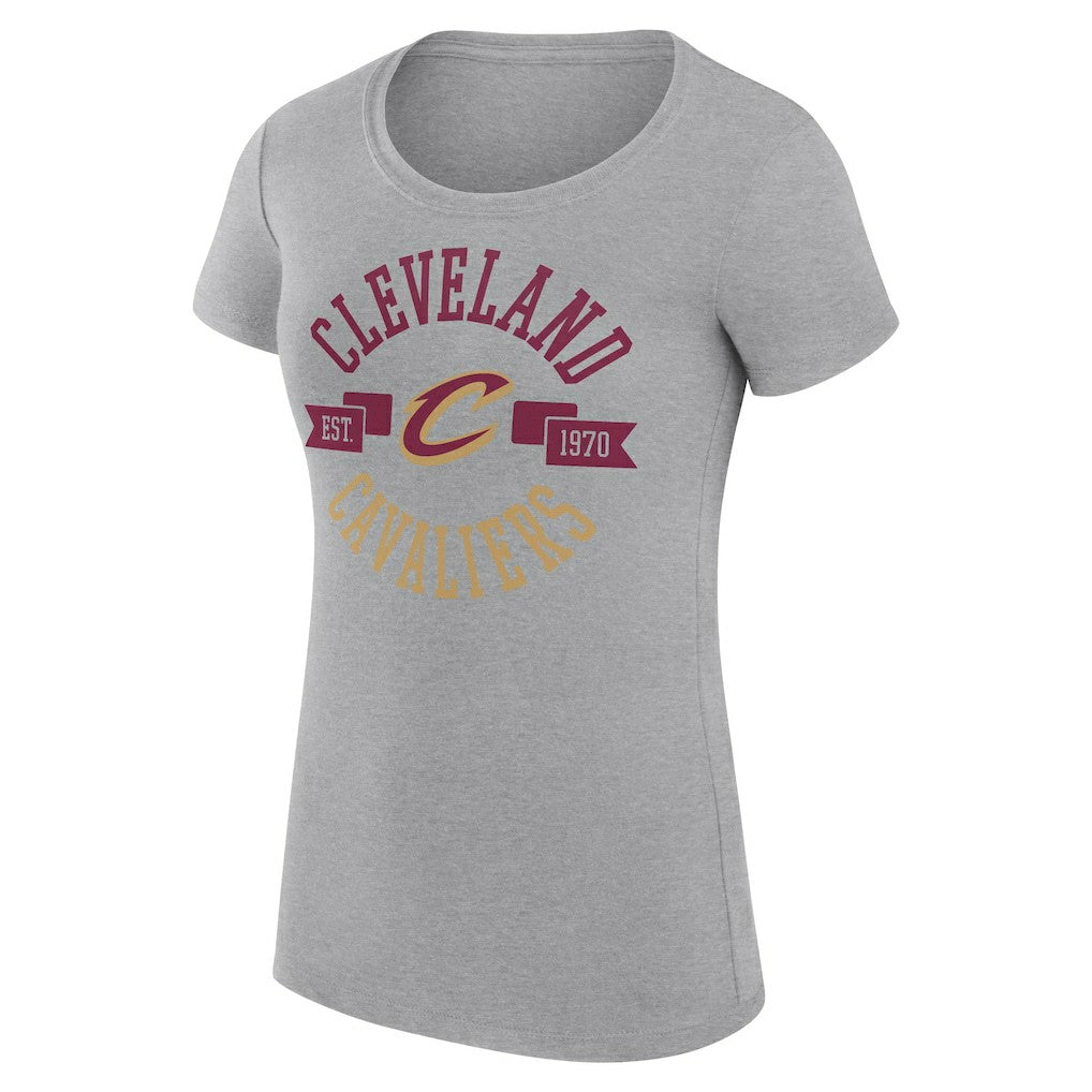 Cleveland Cavaliers G-III 4Her by Carl Banks Women's Super-Slim Fit Lightweight Large City Logo T-Shirt Heather Gray - NBA