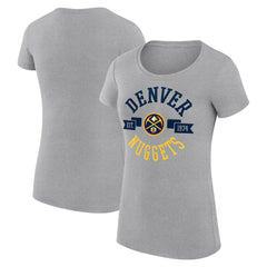 Denver Nuggets G-III 4Her by Carl Banks Women's Super-Slim Fit Lightweight Large City Logo T-Shirt Heather Gray - NBA