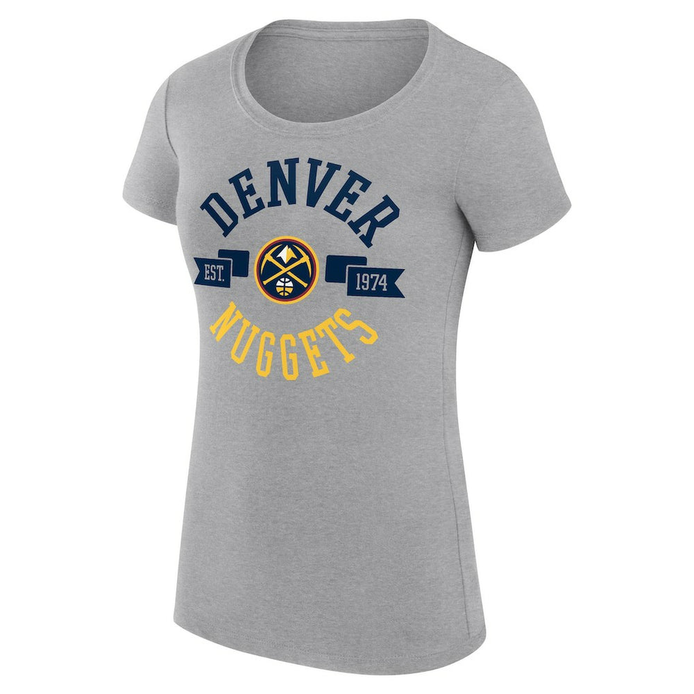 Denver Nuggets G-III 4Her by Carl Banks Women's Super-Slim Fit Lightweight Large City Logo T-Shirt Heather Gray - NBA