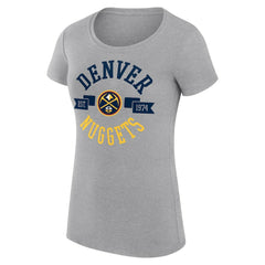 Denver Nuggets G-III 4Her by Carl Banks Women's Super-Slim Fit Lightweight Large City Logo T-Shirt Heather Gray - NBA