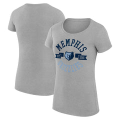 Memphis Grizzlies G-III 4Her by Carl Banks Women's Super-Slim Fit Lightweight Large City Logo T-Shirt Heather Gray - NBA
