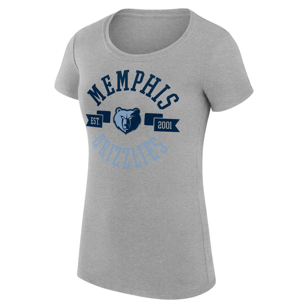 Memphis Grizzlies G-III 4Her by Carl Banks Women's Super-Slim Fit Lightweight Large City Logo T-Shirt Heather Gray - NBA