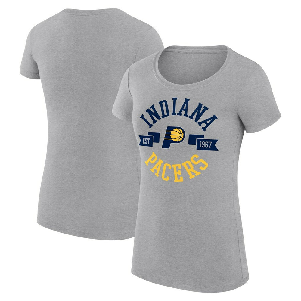 Indiana Pacers G-III 4Her by Carl Banks Women's Super-Slim Fit Lightweight Large City Logo T-Shirt Heather Gray - NBA