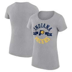 Indiana Pacers G-III 4Her by Carl Banks Women's Super-Slim Fit Lightweight Large City Logo T-Shirt Heather Gray - NBA