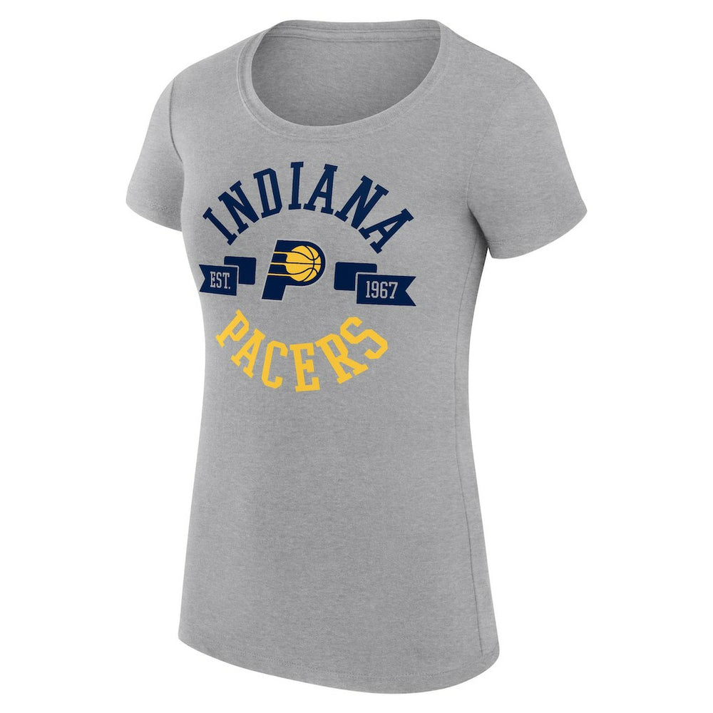 Indiana Pacers G-III 4Her by Carl Banks Women's Super-Slim Fit Lightweight Large City Logo T-Shirt Heather Gray - NBA