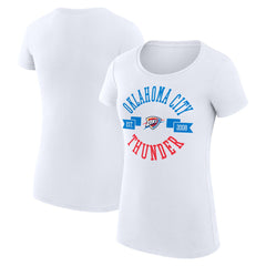 Oklahoma City Thunder G-III 4Her by Carl Banks Women's Super-Slim Fit Lightweight Large City Logo T-Shirt White - NBA