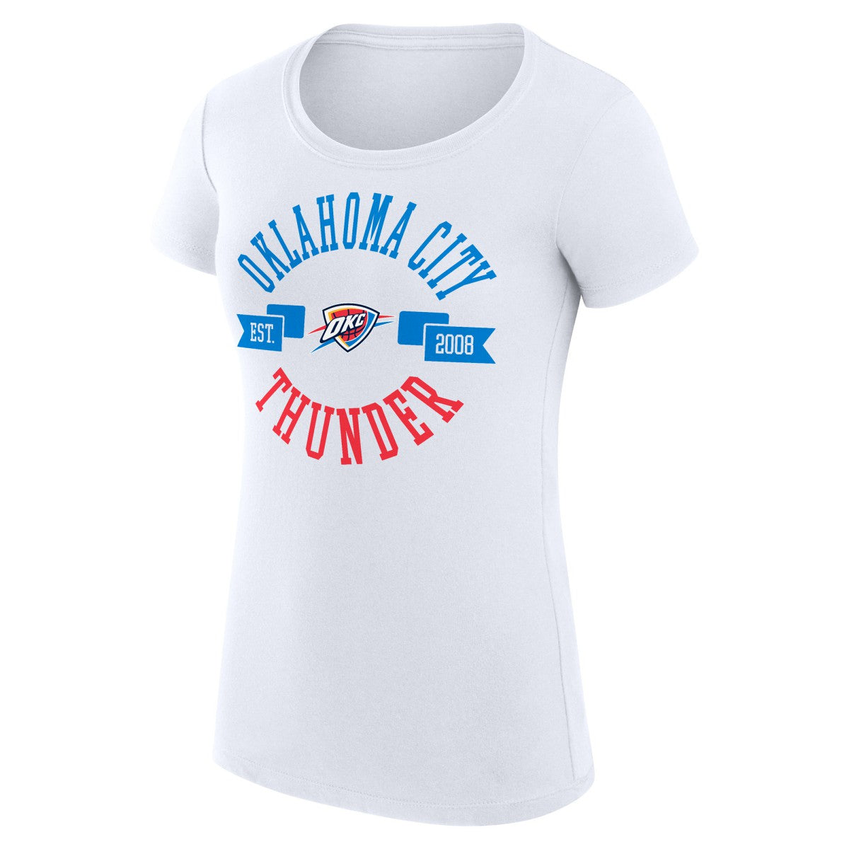 Oklahoma City Thunder G-III 4Her by Carl Banks Women's Super-Slim Fit Lightweight Large City Logo T-Shirt White - NBA