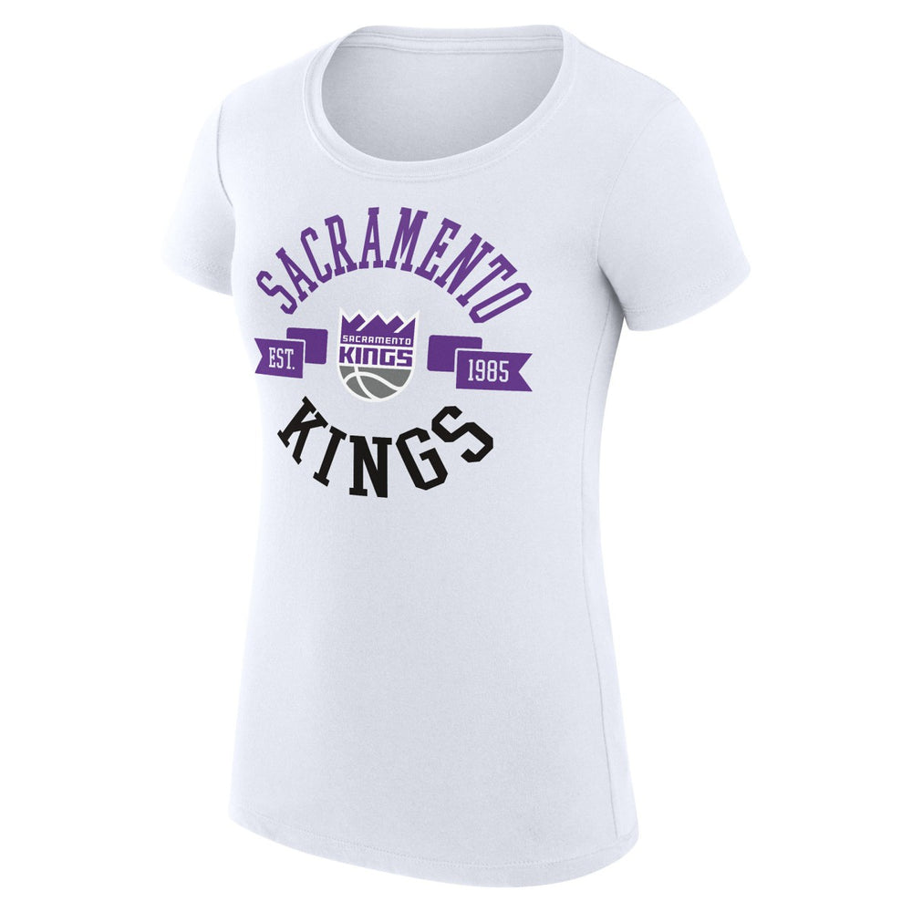 Sacramento Kings G-III 4Her by Carl Banks Women's Super-Slim Fit Lightweight Large City Logo T-Shirt White - NBA