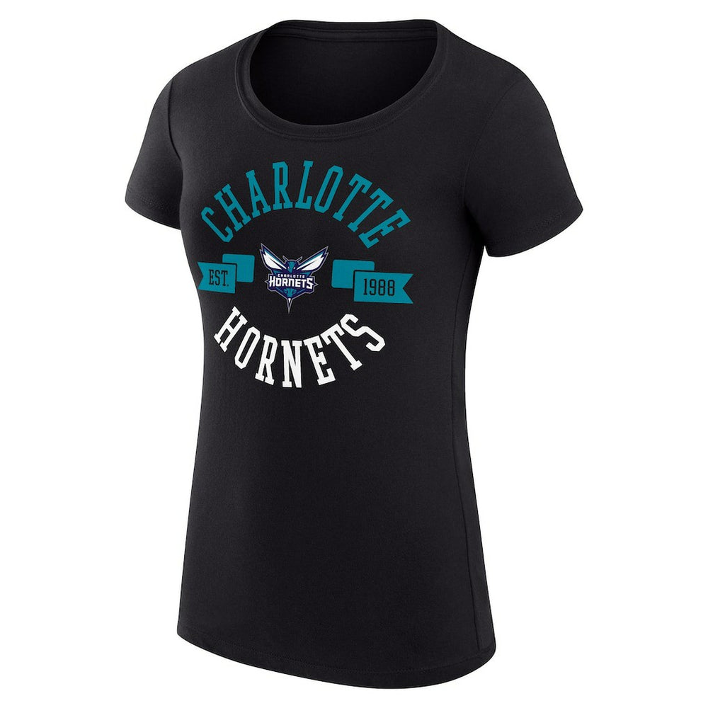Charlotte Hornets G-III 4Her by Carl Banks Women's Super-Slim Fit Lightweight Large City Logo T-Shirt Black - NBA
