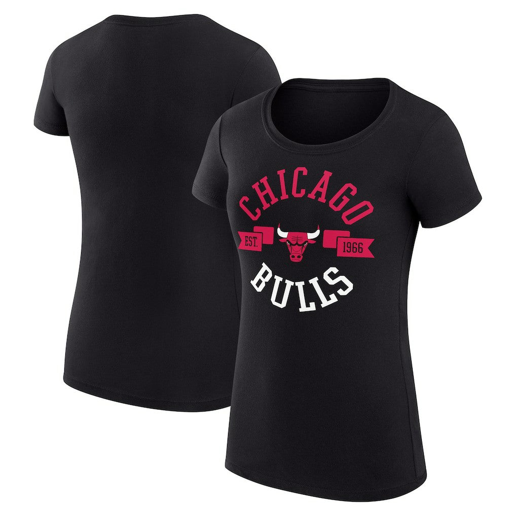 Chicago Bulls G-III 4Her by Carl Banks Women's Super-Slim Fit Lightweight Large City Logo T-Shirt Black - NBA