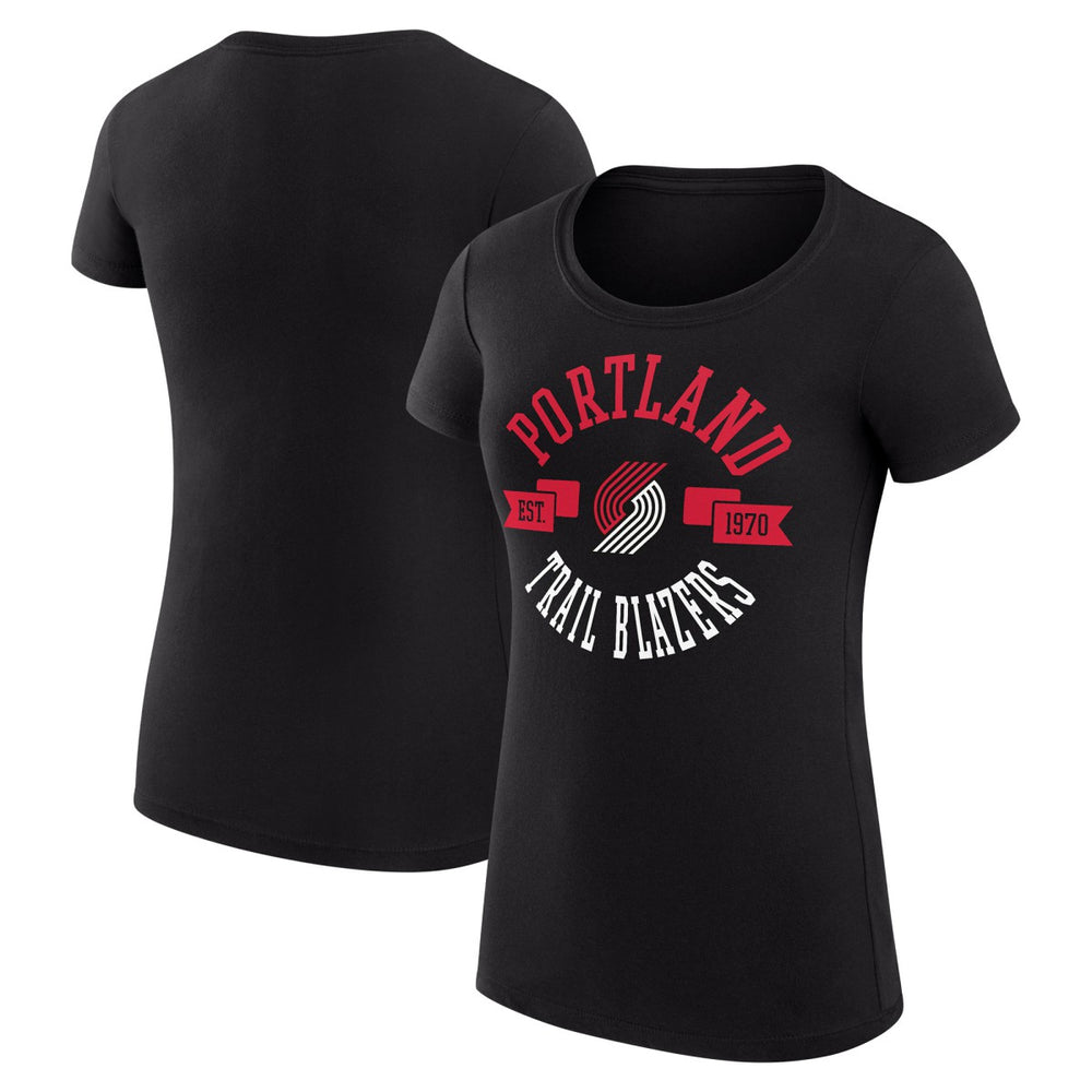 Portland Trail Blazers G-III 4Her by Carl Banks Women's Super-Slim Fit Lightweight Large City Logo T-Shirt Black - NBA