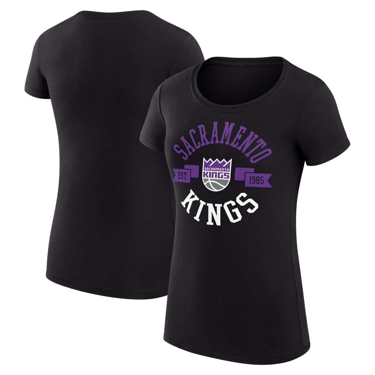 Sacramento Kings G-III 4Her by Carl Banks Women's Super-Slim Fit Lightweight Large City Logo T-Shirt Black - NBA