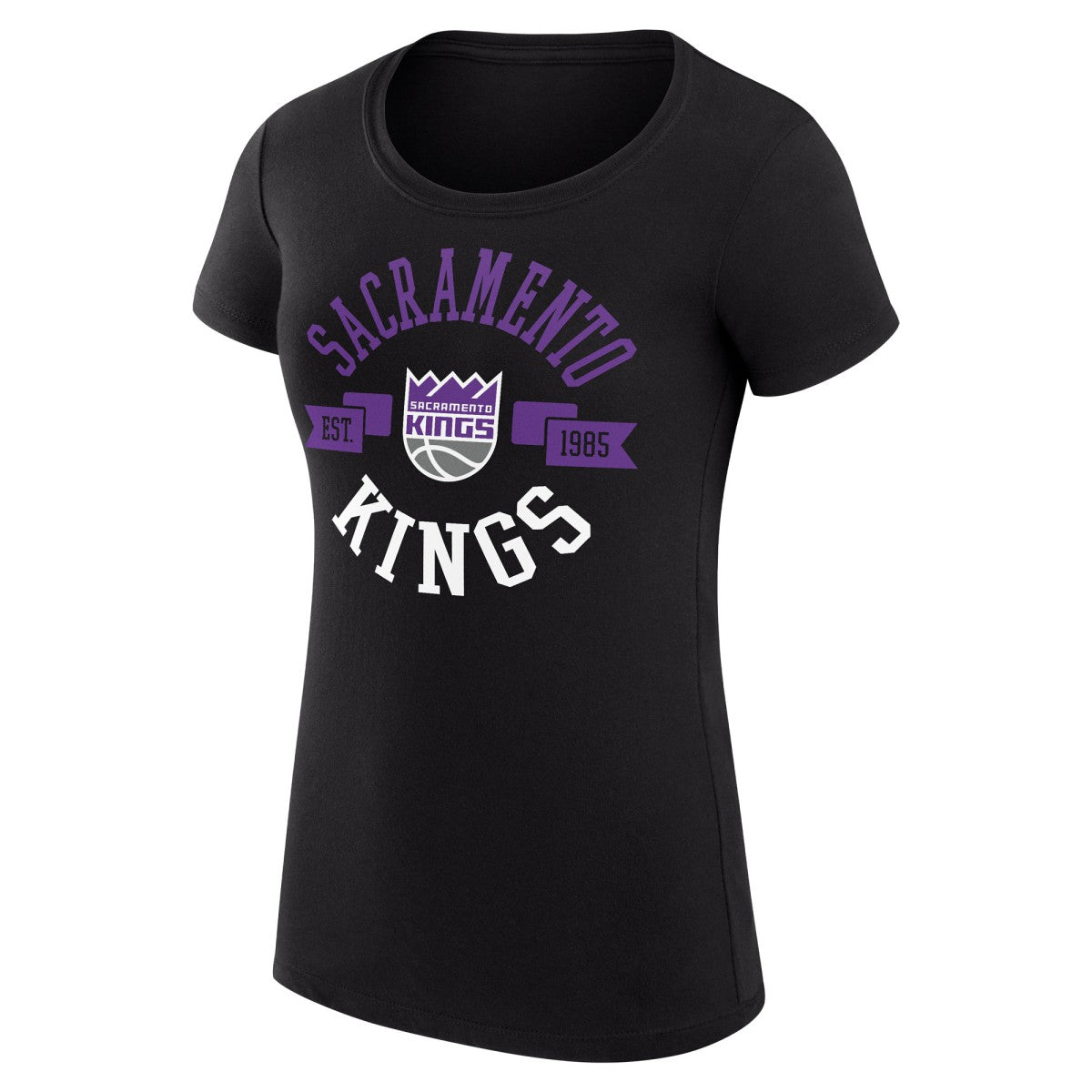 Sacramento Kings G-III 4Her by Carl Banks Women's Super-Slim Fit Lightweight Large City Logo T-Shirt Black - NBA