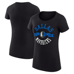 Dallas Mavericks G-III 4Her by Carl Banks Women's Super-Slim Fit Lightweight Large City Logo T-Shirt Black - NBA