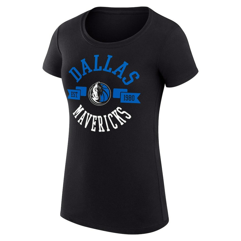 Dallas Mavericks G-III 4Her by Carl Banks Women's Super-Slim Fit Lightweight Large City Logo T-Shirt Black - NBA