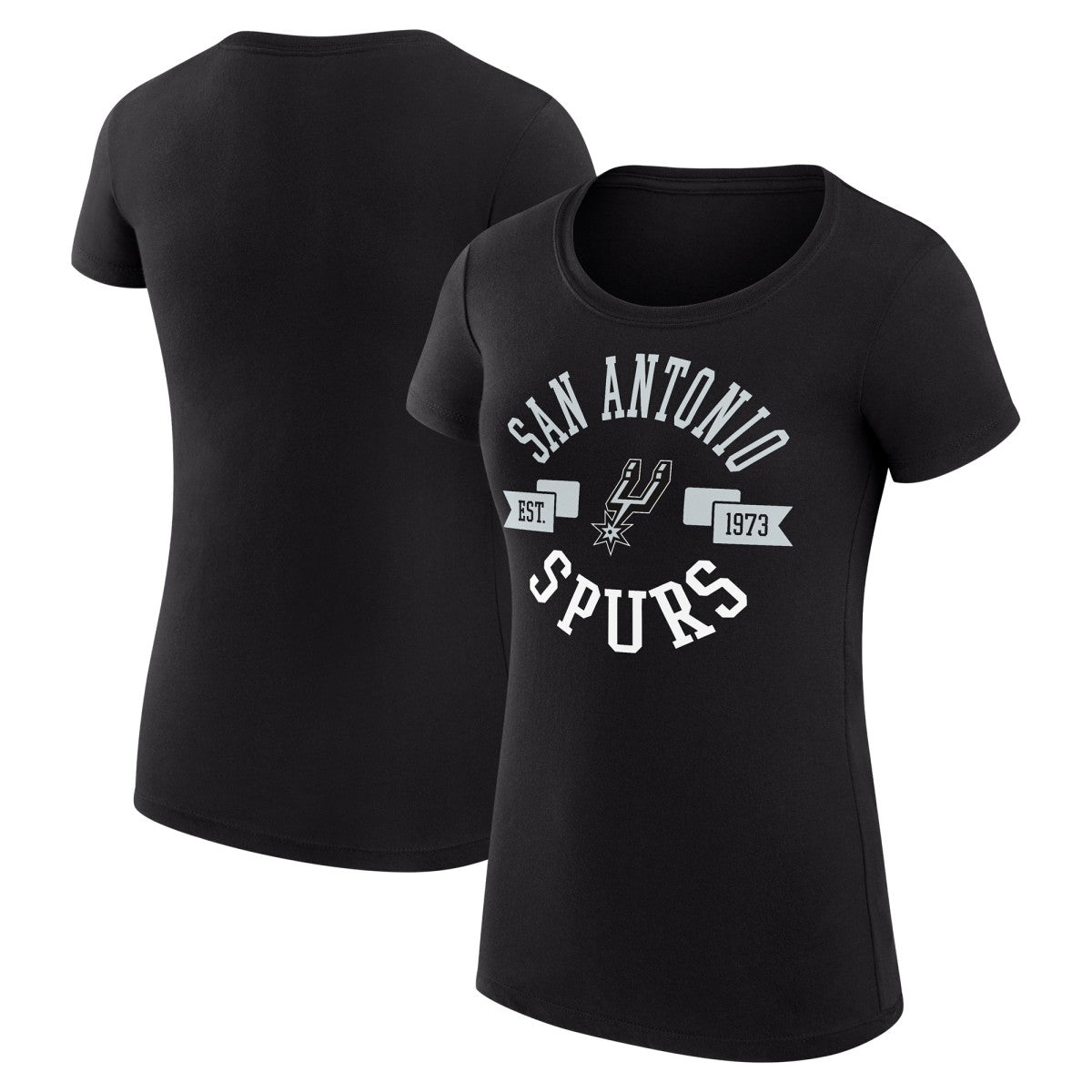 San Antonio Spurs G-III 4Her by Carl Banks Women's Super-Slim Fit Lightweight Large City Logo T-Shirt Black - NBA