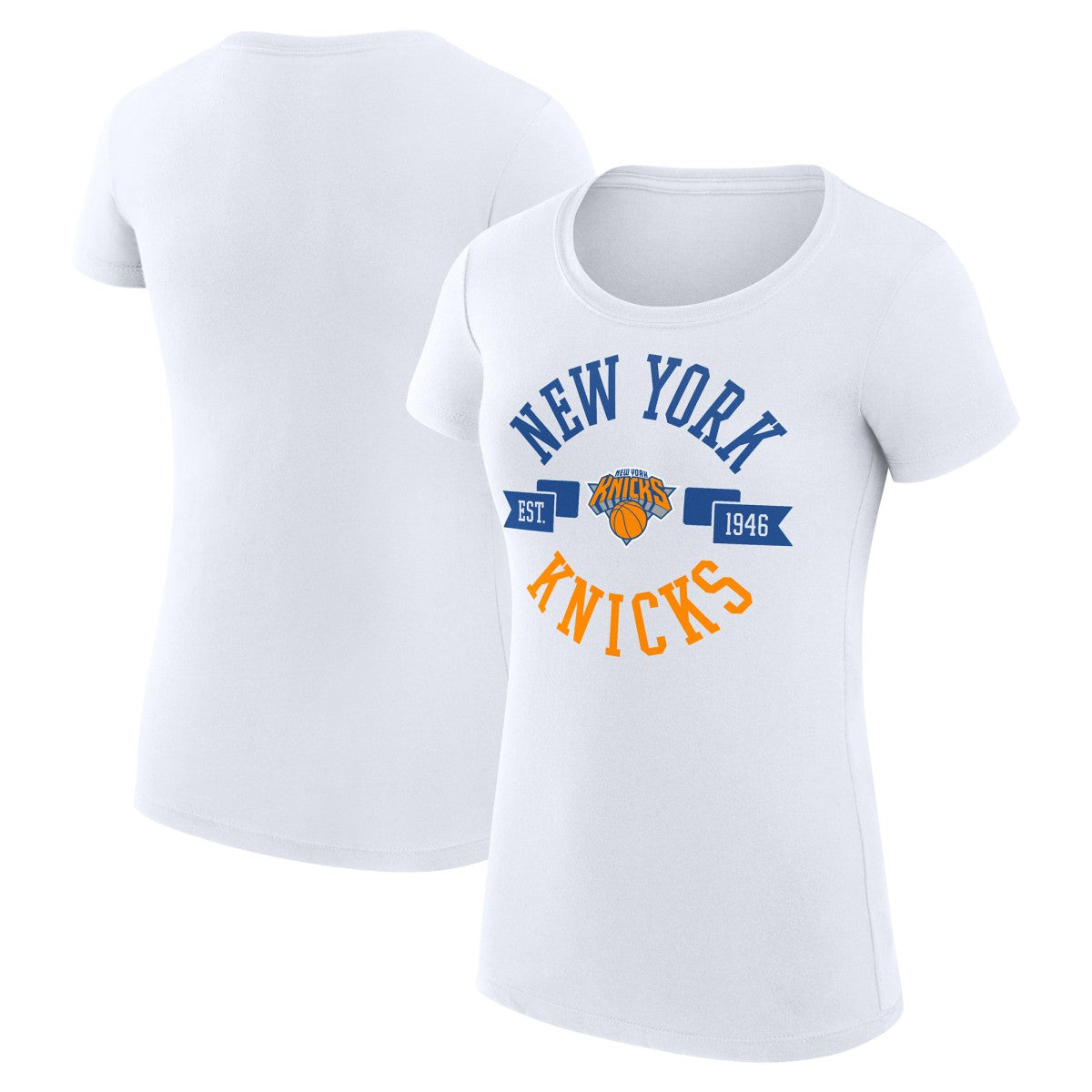 New York Knicks G-III 4Her by Carl Banks Women's Super-Slim Fit Lightweight Large City Logo T-Shirt White - NBA