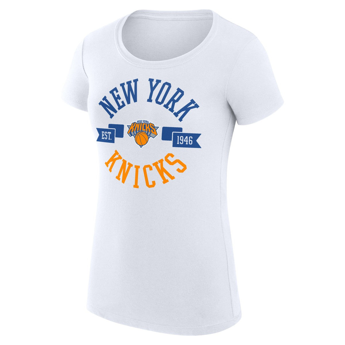 New York Knicks G-III 4Her by Carl Banks Women's Super-Slim Fit Lightweight Large City Logo T-Shirt White - NBA