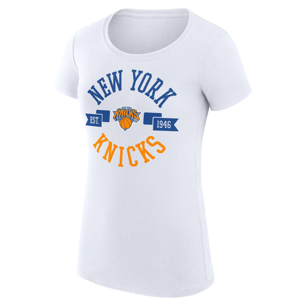 New York Knicks G-III 4Her by Carl Banks Women's Super-Slim Fit Lightweight Large City Logo T-Shirt White - NBA