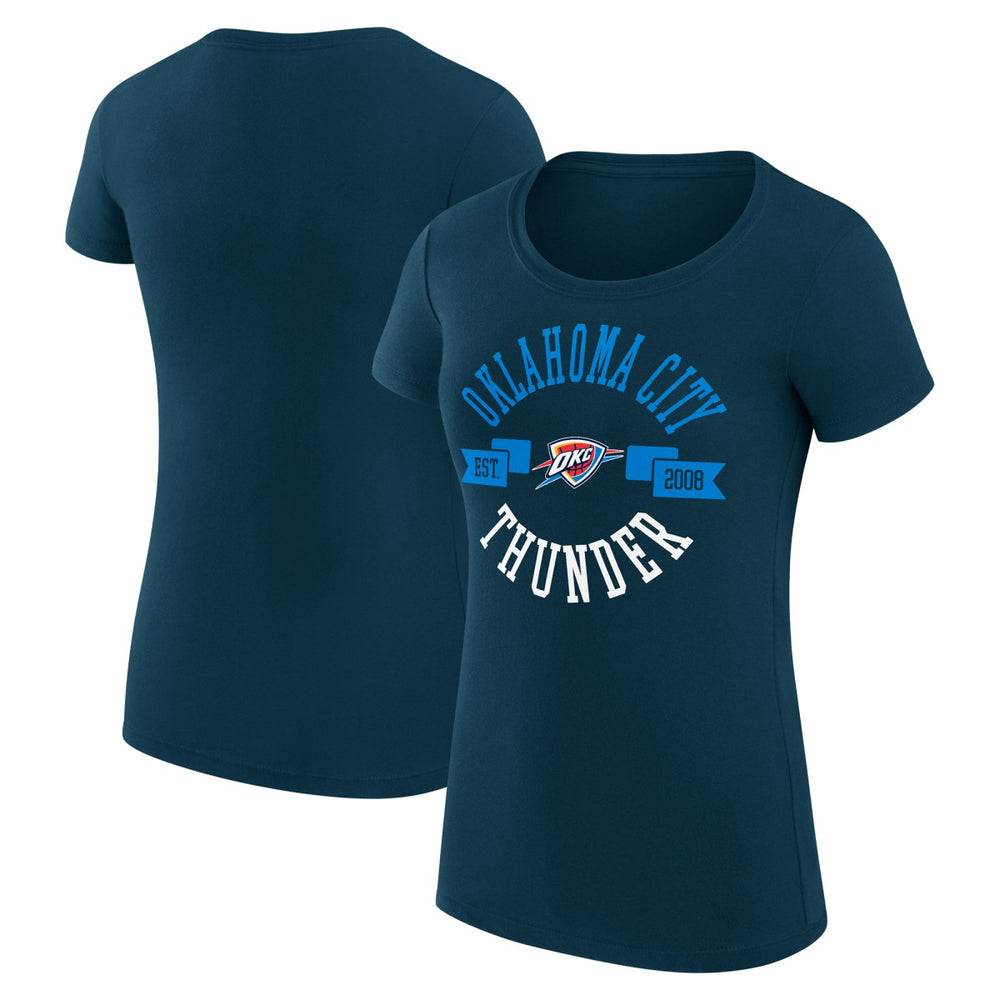 Oklahoma City Thunder G-III 4Her by Carl Banks Women's Super-Slim Fit Lightweight Large City Logo T-Shirt Navy - NBA