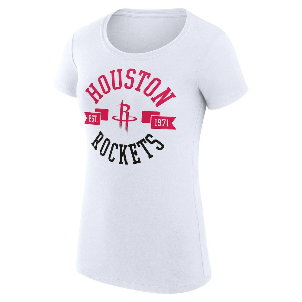 Houston Rockets G-III 4Her by Carl Banks Women's Super-Slim Fit Lightweight Large City Logo T-Shirt White - NBA