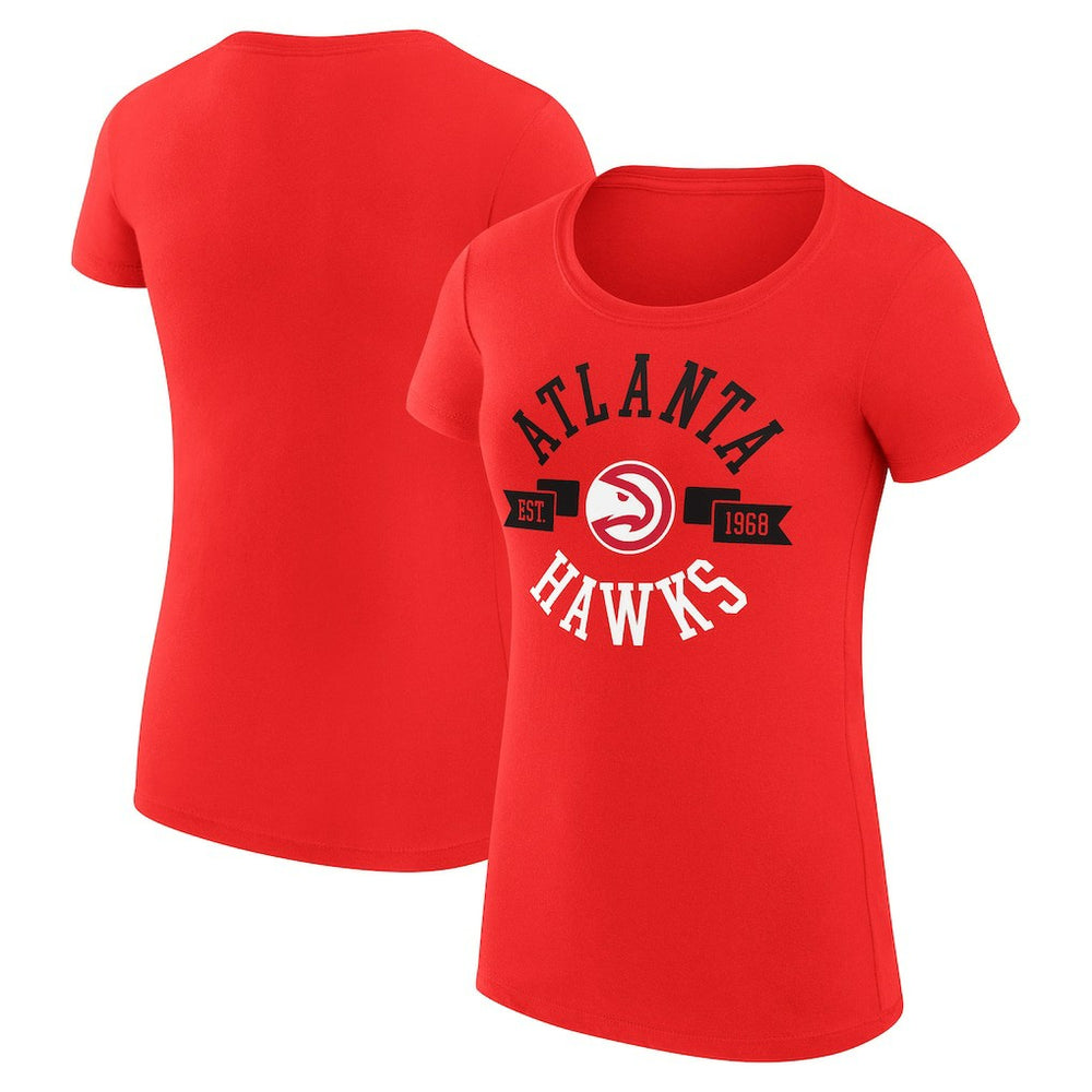 Atlanta Hawks G-III 4Her by Carl Banks Women's Super-Slim Fit Lightweight Large City Logo T-Shirt Red - NBA