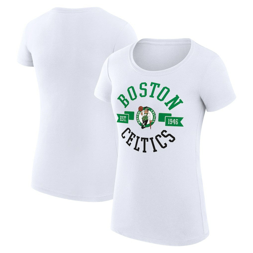 Boston Celtics G-III 4Her by Carl Banks Women's Super-Slim Fit Lightweight Large City Logo T-Shirt White - NBA