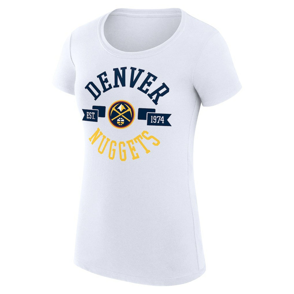 Denver Nuggets G-III 4Her by Carl Banks Women's Super-Slim Fit Lightweight Large City Logo T-Shirt White - NBA