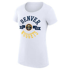 Denver Nuggets G-III 4Her by Carl Banks Women's Super-Slim Fit Lightweight Large City Logo T-Shirt White - NBA