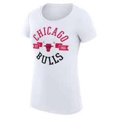 Chicago Bulls G-III 4Her by Carl Banks Women's Super-Slim Fit Lightweight Large City Logo T-Shirt White - NBA