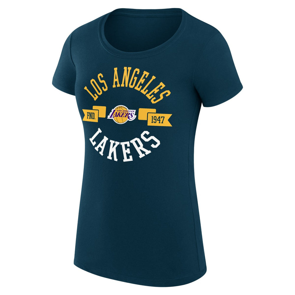 Los Angeles Lakers G-III 4Her by Carl Banks Women's Super-Slim Fit Lightweight Large City Logo T-Shirt Purple - NBA