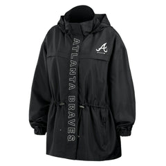 Atlanta Braves WEAR by Erin Andrews Women's Full-Zip Windbreaker Hoodie Jacket - MLB