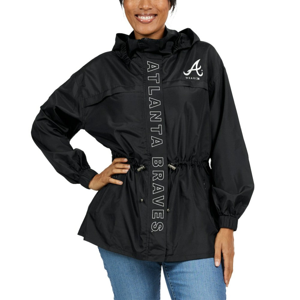 Atlanta Braves WEAR by Erin Andrews Women's Full-Zip Windbreaker Hoodie Jacket - MLB