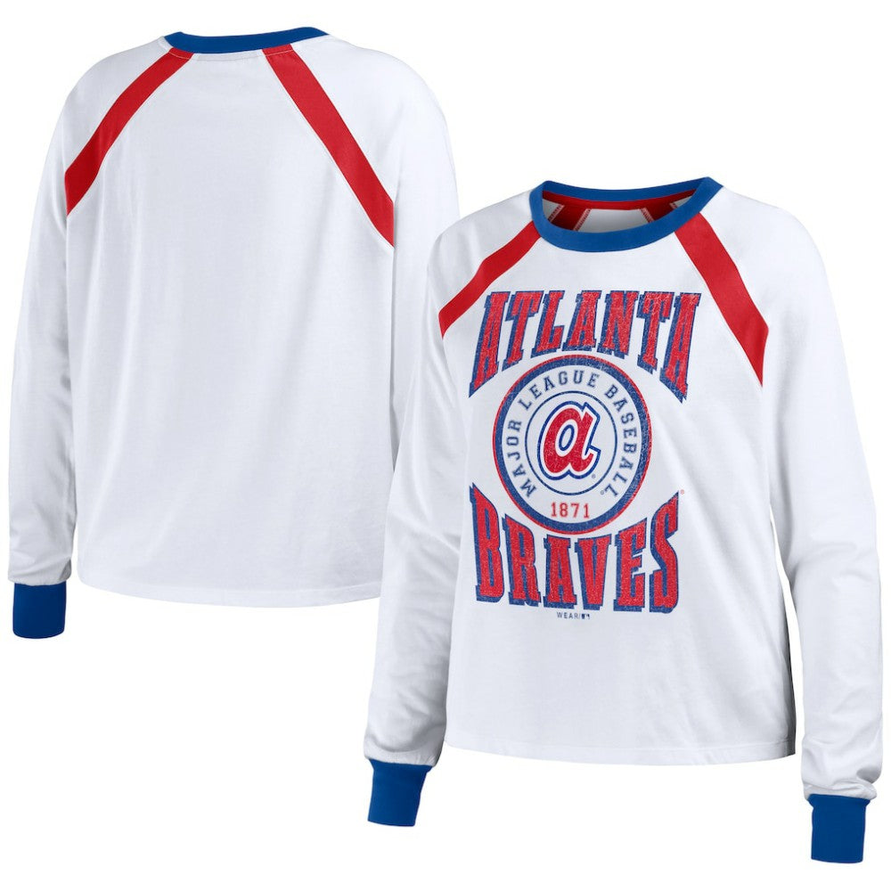 Atlanta Braves WEAR by Erin Andrews Women's Raglan Long Sleeve T-Shirt - MLB