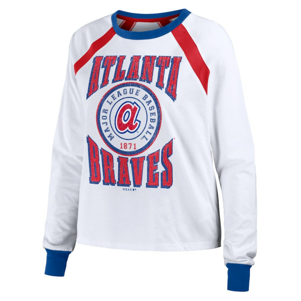 Atlanta Braves WEAR by Erin Andrews Women's Raglan Long Sleeve T-Shirt - MLB